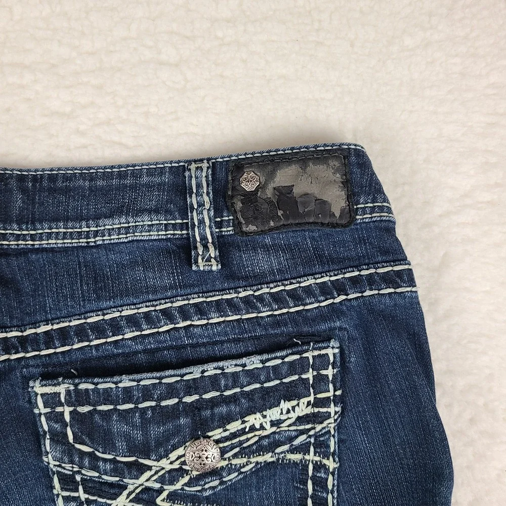 Silver Jeans Womens 16x32 Blue Suki Mid Straight Classic Stretch Dark Wash Denim
